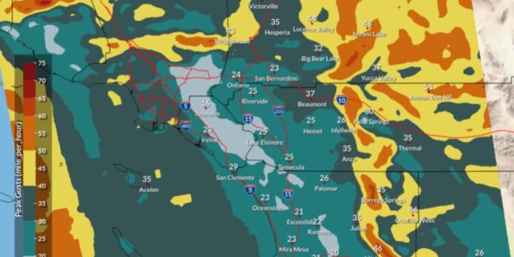 Prevén vientos fuertes en partes del condado de San Diego; emiten aviso meteorológico