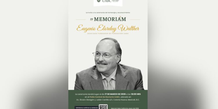 Fundación UABC invita a homenaje por Eugenio Elorduy Walther