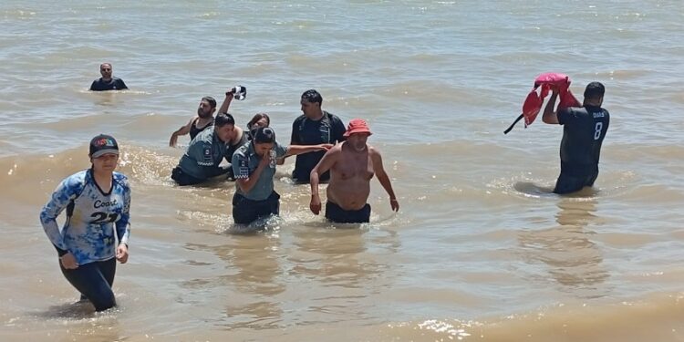 Agentes de la Guardia Nacional rescataron a dos turistas en San Felipe