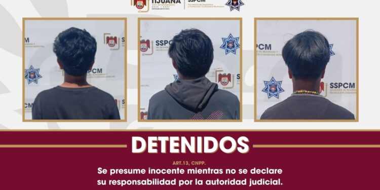Policía de Tijuana detiene a tres menores por robo con violencia en El Pípila