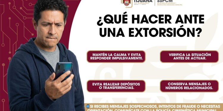SSPCM llama a prevenir extorsiones telefónicas y fraudes digitales en Tijuana