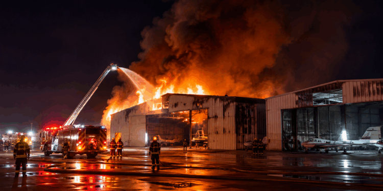 Incendio daña hangares en Montgomery-Gibbs