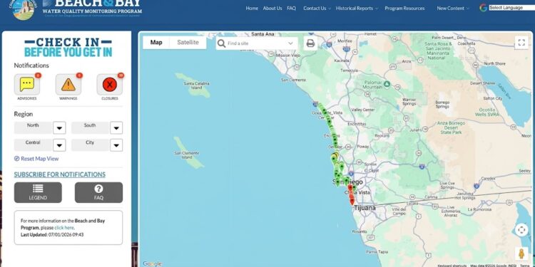 San Diego mejora portal para revisar calidad del agua en playas