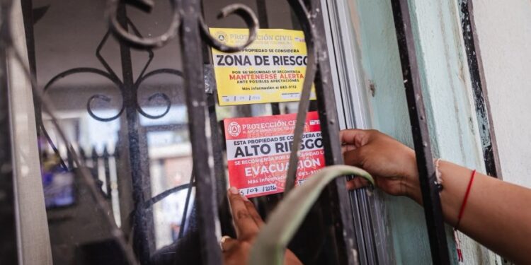 Actualizan clasificación de riesgo en la Sánchez Taboada, suman 81 viviendas con engomado rojo