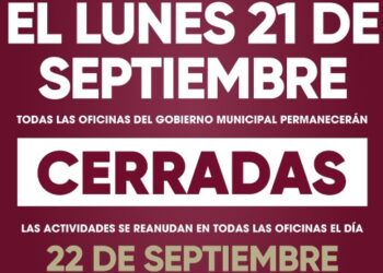 Palacio Municipal de Tijuana cerrará el lunes 21 de septiembre por descanso obligatorio