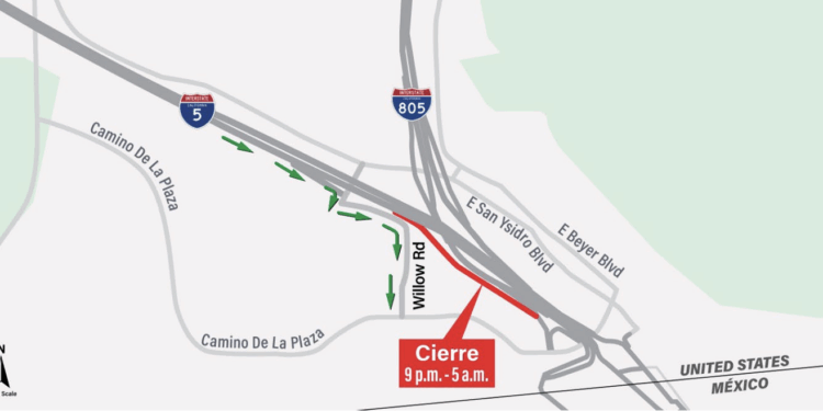 Caltrans cerrará la última salida de Estados Unidos en la I-5 rumbo a México